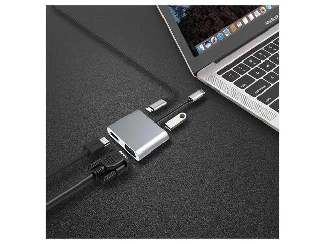 Alt view image 6 of 7 - USB C HUB Type C To HDMI A VGA With 87W PD Charge Port Type C Dock Splitter For MacBook Laptop USB Type-C Converter HUB Adapter eokCXOY