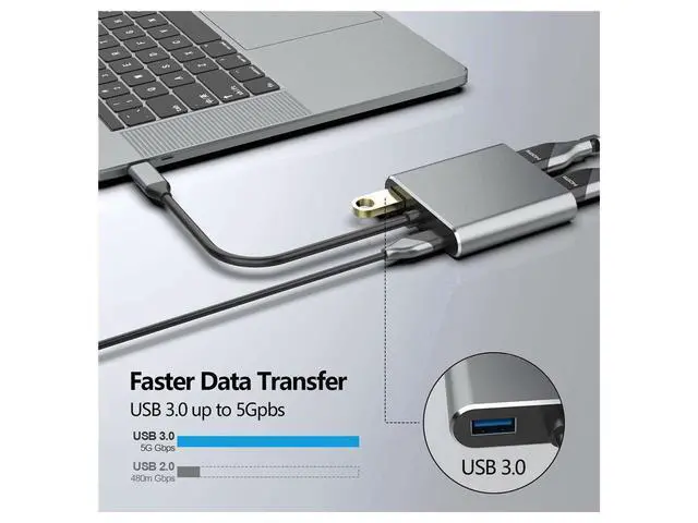 Alt view image 3 of 7 - USB C HUB Type C To HDMI A VGA With 87W PD Charge Port Type C Dock Splitter For MacBook Laptop USB Type-C Converter HUB Adapter eokCXOY