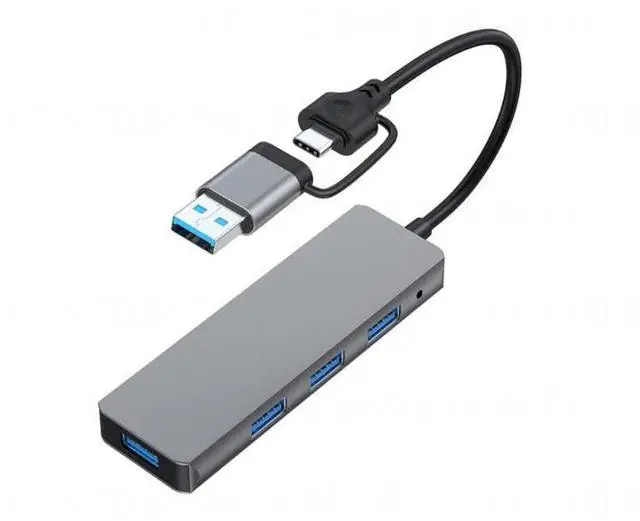 Main image of 4-Port USB 3.0 HUB, Aluminum USB C & USB 3.0 to USB Adapter with 4 USB 3.0 Ports, Ultra Slim Portable USB Splitter for Laptop MacBook, Mac Pro/Mini, iMac, Ps4, Surface Pro, XPS, PC, Flash Drive