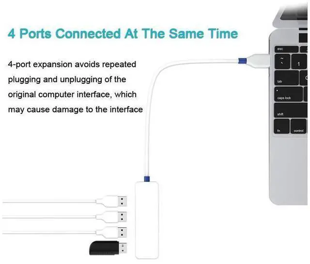 Alt view image 3 of 7 - USB 3.0 Multi Hub High Speed 4 Port Splitter Expander Multiple Use Power Adapter USB 3.0 Hub For PC Laptop (Plastic Shell) eokCXOY