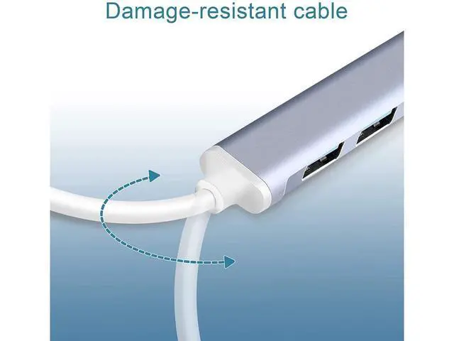 Alt view image 6 of 7 - USB Hub Extensions, 4 Port USB 3.0 Hub, 2.0 Hub, USB adapter Station, Ultra Slim Portable Data Hub Applicable for iMac Pro, MacBook Air, Mac Mini/Pro, Notebook PC, USB Flash Drives Aluminum Alloy