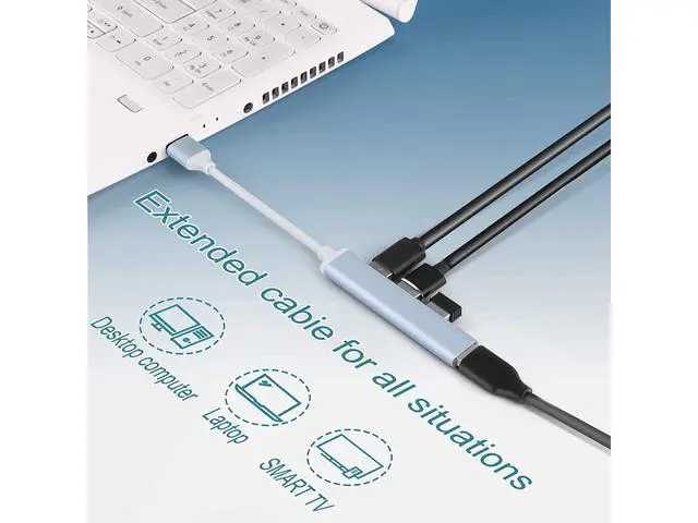 Alt view image 5 of 7 - USB Hub Extensions, 4 Port USB 3.0 Hub, 2.0 Hub, USB adapter Station, Ultra Slim Portable Data Hub Applicable for iMac Pro, MacBook Air, Mac Mini/Pro, Notebook PC, USB Flash Drives Aluminum Alloy