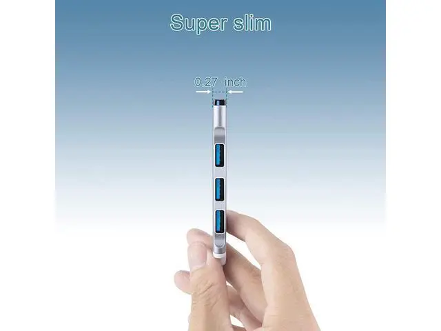 Alt view image 3 of 7 - USB Hub Extensions, 4 Port USB 3.0 Hub, 2.0 Hub, USB adapter Station, Ultra Slim Portable Data Hub Applicable for iMac Pro, MacBook Air, Mac Mini/Pro, Notebook PC, USB Flash Drives Aluminum Alloy