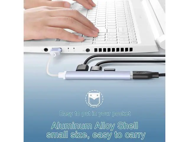 Alt view image 7 of 7 - USB Hub Extensions, 4 Port USB 3.0 Hub, 2.0 Hub, USB adapter Station, Ultra Slim Portable Data Hub Applicable for iMac Pro, MacBook Air, Mac Mini/Pro, Notebook PC, USB Flash Drives Aluminum Alloy