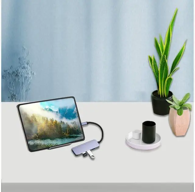 Alt view image 5 of 7 - 4-in-1 USB-C Hub Aluminum USB Type C to USB Adapter with USB 3.0/2.0 Ports (Ultra-Slim),Suitable for MacBook Pro, Chromebook, XPS, Laptop, PC, Surface Pro, Mobile HDD and More