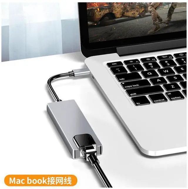 Alt view image 5 of 7 - 4K USB C Hub to Gigabit Ethernet Rj45 Lan 5 in 1 USB Type C Hub Hdmi Adapter for Mac book Pro Thunderbolt 3 USB-C Charger PD eokCXOY