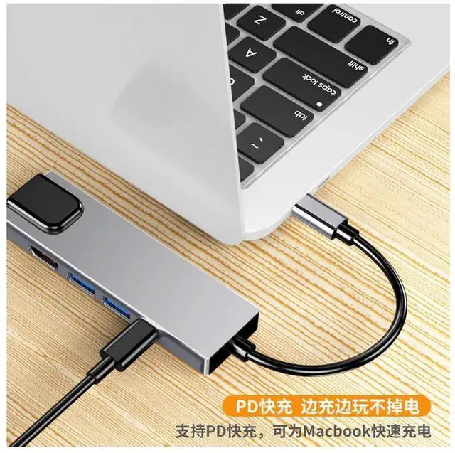 Alt view image 3 of 7 - 4K USB C Hub to Gigabit Ethernet Rj45 Lan 5 in 1 USB Type C Hub Hdmi Adapter for Mac book Pro Thunderbolt 3 USB-C Charger PD eokCXOY