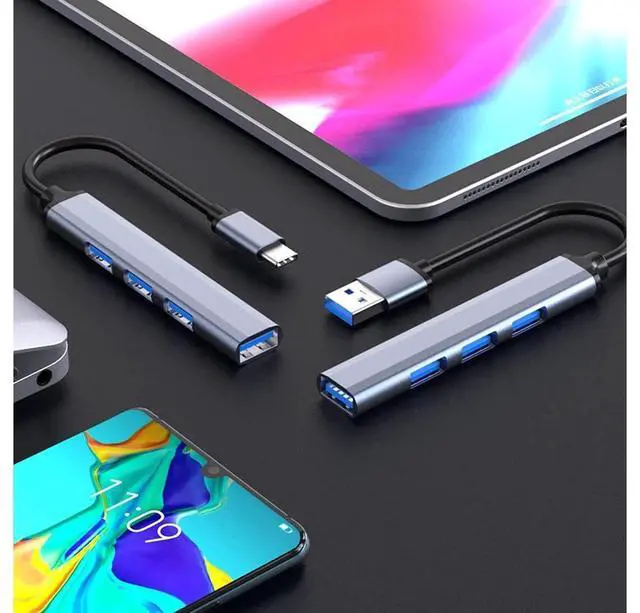 Alt view image 6 of 7 - USB C to USB Hub 4 Ports (1x USB3.0, 3x USB2.0) , Type C to USB 3.0 Hub Ultra Slim USB Splitter for M-a-c-B-ook Pro/Air Surface Pro USB Flash Drive, 4-in-1 Docking Station USB C Hub for Laptop eokCXOY