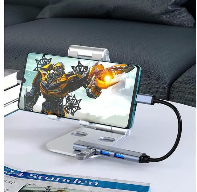 Alt view image 7 of 7 - USB C to USB Hub 4 Ports (1x USB3.0, 3x USB2.0) , Type C to USB 3.0 Hub Ultra Slim USB Splitter for M-a-c-B-ook Pro/Air Surface Pro USB Flash Drive, 4-in-1 Docking Station USB C Hub for Laptop eokCXOY