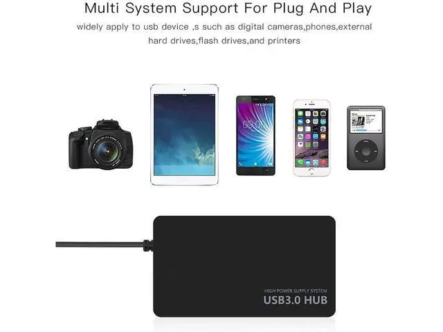 Alt view image 6 of 6 - USB 3.0 Hub-USB Port Expander, Multi USB Port, Ultra Slim Portable Data Hub Applicable, for Keyboard & Mouse Printer USB Fan&Lamp Portable Storage Device, 4 Port USB3.0 Hub eokCXOY