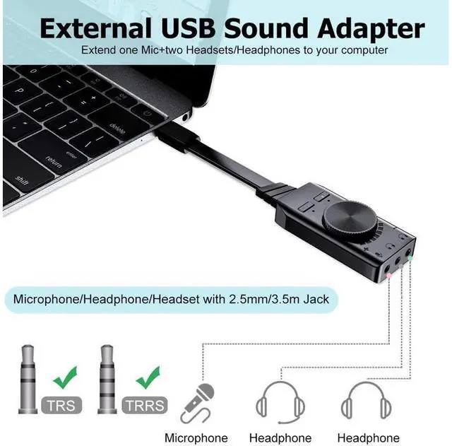 Alt view image 6 of 7 - Virtual 7.1 Channel Sound Card GS3 Black Converter Adapter External USB Audio 3.5mm Headset Stereo For PC Notebook Desktop eokCXOY