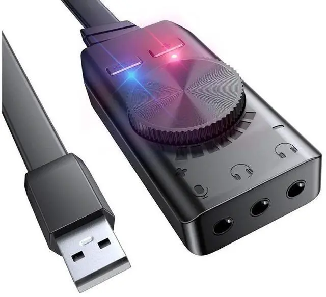 Alt view image 2 of 7 - Virtual 7.1 Channel Sound Card GS3 Black Converter Adapter External USB Audio 3.5mm Headset Stereo For PC Notebook Desktop eokCXOY