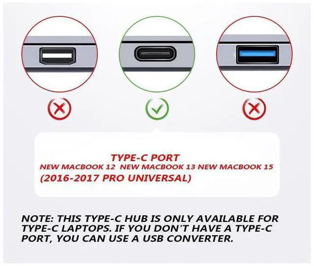 Alt view image 6 of 6 - USB C Hub 7-in-1 Type-C Adapter Hub Connect USB 3.0, 4K HDMI Port, SD and MicroSD Card, 40Gbps Thunderbolt 3 Port, USB C Power Delivery for MacBook 2016/2017 and More USB C Devices-Silver eokCXOY