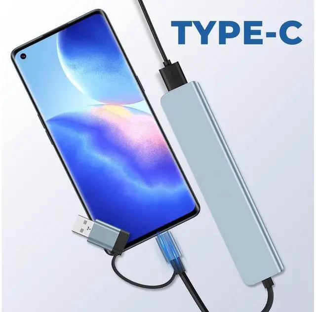 Alt view image 4 of 7 - [5 in 1] USB & Type C Hub, Multiple USB Hub 3.0 & TF/SD Card Reader, USB Splitter 5 Ports USB Extender Compatible with Mac-Book/Pad Pro/Dell/HP Laptop/Phones eokCXOY