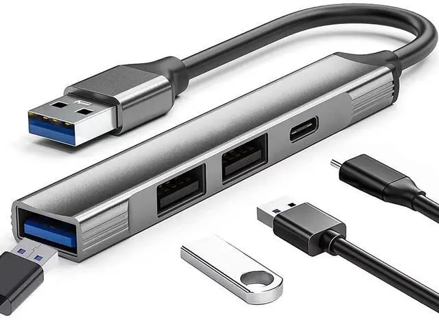 Main image of USB Hub, 4-Port Mini USB Data Dongle,USB Hub 3.0, USB Hub 2.0, USB Adapter, USB Expander Hub for Laptop, Ultra Slim Portable USB Splitter for i-M-a-c Pro,M-a-c-B-o-o-k Air, M-a-c Mini/Pro, Surface Pro