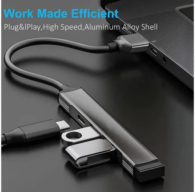 Alt view image 7 of 7 - USB Hub, 4-Port Mini USB Data Dongle,USB Hub 3.0, USB Hub 2.0, USB Adapter, USB Expander Hub for Laptop, Ultra Slim Portable USB Splitter for i-M-a-c Pro,M-a-c-B-o-o-k Air, M-a-c Mini/Pro, Surface Pro