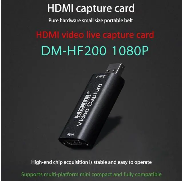 Alt view image 4 of 7 - New 1080p USB2.0 HDMI Capture Card 1 Channel HDMI Video Capture Card Live Recording Box Audio Video Capture Card Portable USB HD Video Capture Card eokCXOY