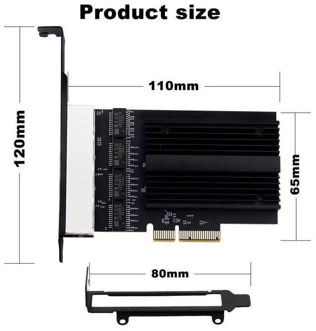 Alt view image 7 of 7 - 4 Port Gigabit NIC for Desktop Gigabit Ethernet Network Adapter with Intel I226 Controller Quad RJ45 Port Network Interface Card for Gaming Office Support for Windows eokCXOY
