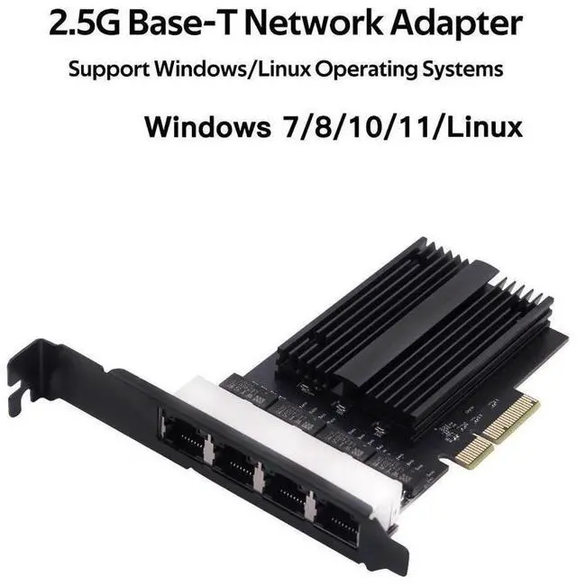 Alt view image 6 of 7 - 4 Port Gigabit NIC for Desktop Gigabit Ethernet Network Adapter with Intel I226 Controller Quad RJ45 Port Network Interface Card for Gaming Office Support for Windows eokCXOY