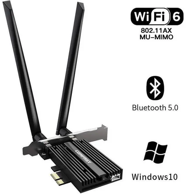 Main image of WiFi 6 PCIE Card 2974Mbps AX200 Wireless Adapter WiFi Card with Bluetooth 5.0, 802.11ax, MU-MIMO, Dual-Band(5GHZ 2400Mbps+2.4GHZ 574Mbps) for PC, Support Windows 10 64bit, Chrome OS and Linux eokCXOY