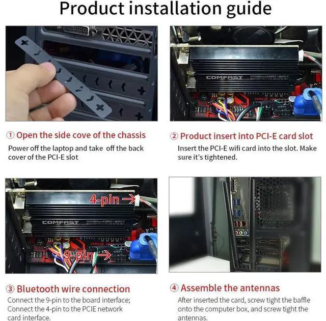 Alt view image 6 of 7 - WiFi 6 PCIE Card 2974Mbps AX200 Wireless Adapter WiFi Card with Bluetooth 5.0, 802.11ax, MU-MIMO, Dual-Band(5GHZ 2400Mbps+2.4GHZ 574Mbps) for PC, Support Windows 10 64bit, Chrome OS and Linux eokCXOY