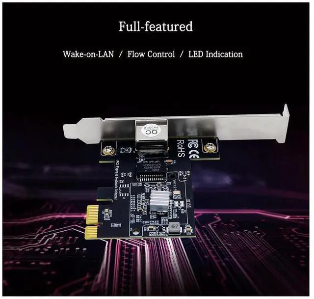 Alt view image 7 of 7 - 2.5G PCIe Gigabit Wired Network Card PCI Express Ethernet Network Adapter RTL8125 Chip Single Port RJ-45 eokCXOY
