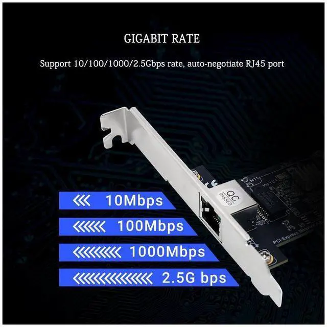 Alt view image 6 of 7 - 2.5G PCIe Gigabit Wired Network Card PCI Express Ethernet Network Adapter RTL8125 Chip Single Port RJ-45 eokCXOY