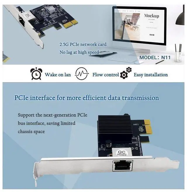 Alt view image 3 of 7 - 2.5G PCIe Gigabit Wired Network Card PCI Express Ethernet Network Adapter RTL8125 Chip Single Port RJ-45 eokCXOY