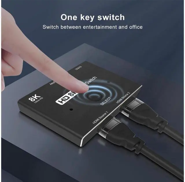 Alt view image 3 of 7 - HDMI 2.1 Ultra HD 8K High Speed 48Gbps Directional Switch Only 2in 1out 8K@60Hz 4K@120Hz Converter Compatible with Xbox PS5 Projectors Monitors eokCXOY