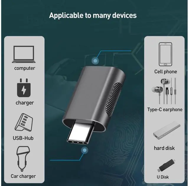 Alt view image 6 of 7 - 2Pcs Type C to USB Adapter Fast USB 3.0 to Type C Female Adapter For Computers/Chargers/Hard Drives/Type-c Headset/U Disks Mini USB Adapter Type-C OTG Cable Converter eokCXOY
