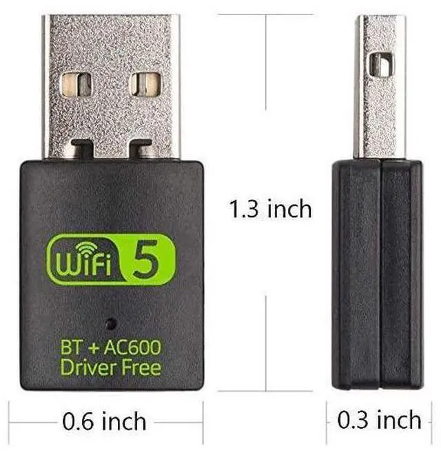 Alt view image 7 of 7 - USB WiFi Bluetooth Adapter, 600Mbps Dual Band 2.4/5Ghz Wireless Network External Receiver, Mini WiFi Dongle for PC/Laptop/Desktop eokCXOY
