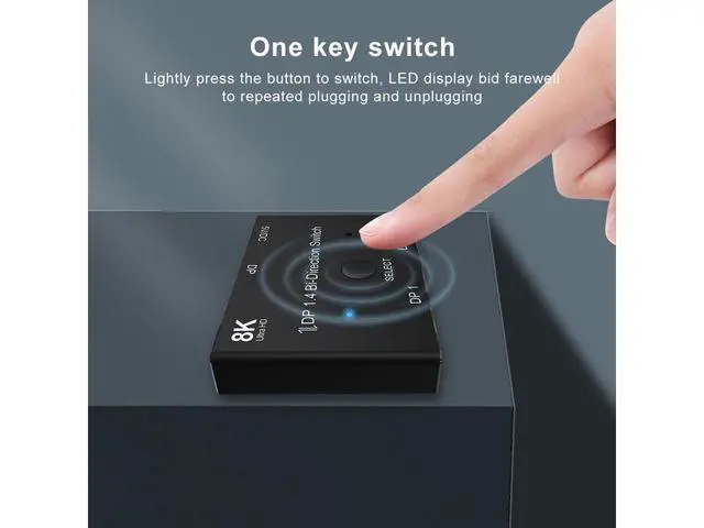 Alt view image 4 of 7 - DisplayPort Switch 8K Splitter Bidirectional DP 1.4 Switcher 2 in 1 Out/1 in 2 Out Supports 8K@60Hz 4K@120Hz Compatible with PC Host Monitor Laptop etc eokCXOY