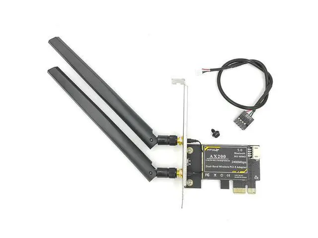 Alt view image 5 of 7 - WiFi 6 Card & Bluetooth 5.0 Wireless Adapter for Windows 10 64-bit - PCIE AC 3000Mbps Bluetooth Wireless Network Card - AX200 2.4Ghz/5.8Ghz Heat Sink PCI Express Wi-Fi Adapters eokCXOY