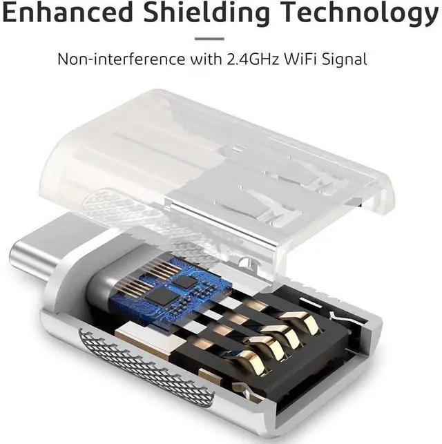 Alt view image 4 of 7 - Upgrade 10Gbps USB C to USB 3.0 OTG Adapter (4 Pack), USB Type C Male to USB A Female, Thunderbolt 4/3 to USB Converter for M-ac-Book Pro/Air, i-Pad, i-Mac and More Type C Devices - Silver eokCXOY