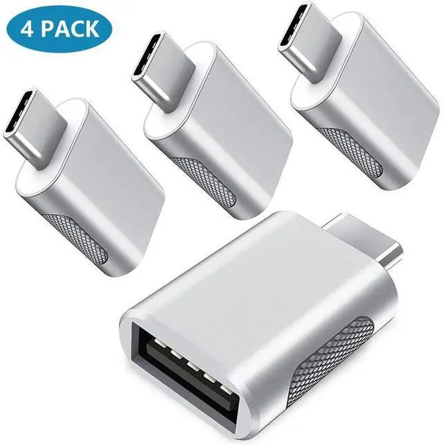 Main image of Upgrade 10Gbps USB C to USB 3.0 OTG Adapter (4 Pack), USB Type C Male to USB A Female, Thunderbolt 4/3 to USB Converter for M-ac-Book Pro/Air, i-Pad, i-Mac and More Type C Devices - Silver eokCXOY