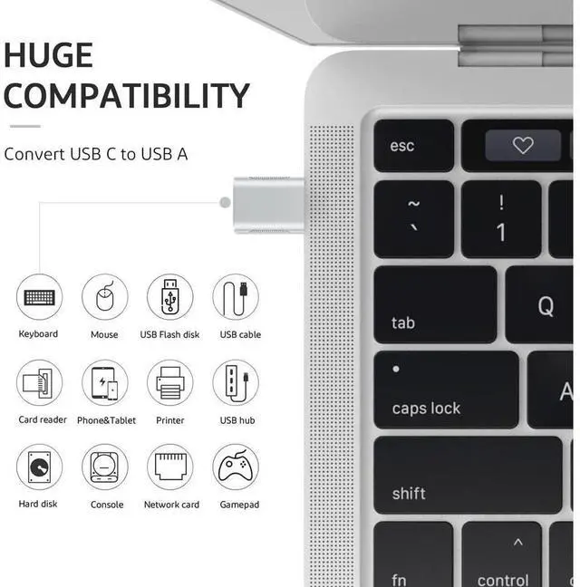 Alt view image 3 of 7 - Upgrade 10Gbps USB C to USB 3.0 OTG Adapter (4 Pack), USB Type C Male to USB A Female, Thunderbolt 4/3 to USB Converter for M-ac-Book Pro/Air, i-Pad, i-Mac and More Type C Devices - Silver eokCXOY