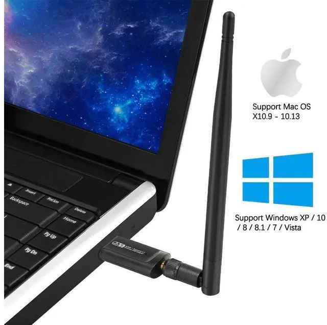 Alt view image 5 of 6 - USB WiFi Adapter for PC,Ultra Fast AC1200Mbps WiFi Dongle,High Gain WiFi USB,Dual Band WiFi Adapter for Desktop PC, 802.11ac USB Computer Network Adapter Support for WIN7 8 10 XP Vista MAC