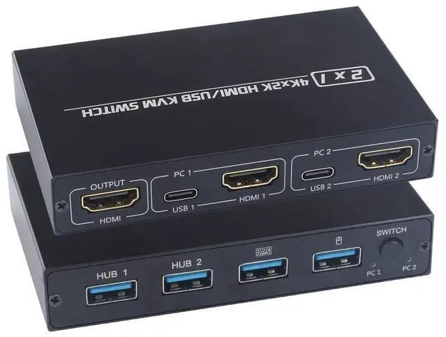 Main image of 4K@30HZ USB HDMI KVM Switcher USB 2.0 Switch Splitter For 2 PC Sharing 4 Keyboard Mouse Printer Plug And Play eokCXOY