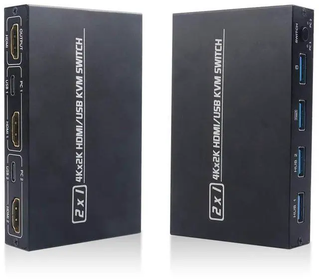 Alt view image 4 of 7 - 4K@30HZ USB HDMI KVM Switcher USB 2.0 Switch Splitter For 2 PC Sharing 4 Keyboard Mouse Printer Plug And Play eokCXOY
