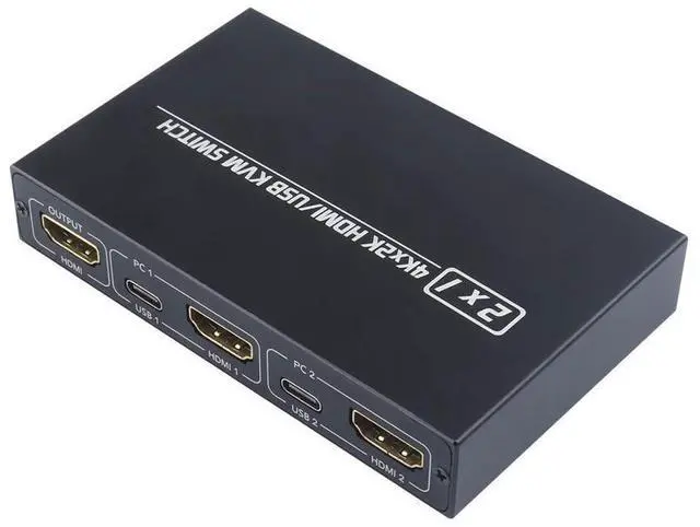 Alt view image 2 of 7 - 4K@30HZ USB HDMI KVM Switcher USB 2.0 Switch Splitter For 2 PC Sharing 4 Keyboard Mouse Printer Plug And Play eokCXOY
