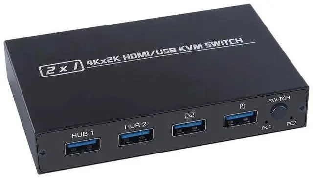 Alt view image 3 of 7 - 4K@30HZ USB HDMI KVM Switcher USB 2.0 Switch Splitter For 2 PC Sharing 4 Keyboard Mouse Printer Plug And Play eokCXOY