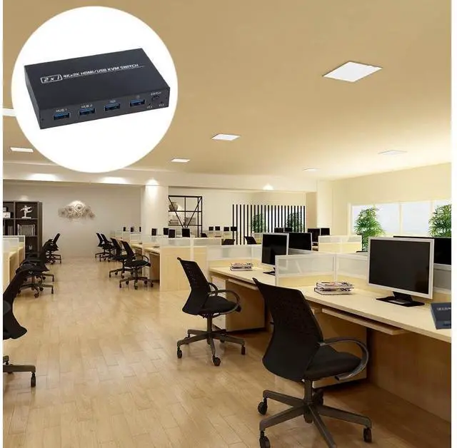 Alt view image 7 of 7 - 4K@30HZ USB HDMI KVM Switcher USB 2.0 Switch Splitter For 2 PC Sharing 4 Keyboard Mouse Printer Plug And Play eokCXOY
