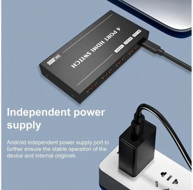 Alt view image 4 of 7 - HDMI 2.1 Switch 8K Directional Switch with Remote Control, 8K@60Hz 4K@120Hz 1440p@165Hz 1080P@240Hz 4in 1out High Speed 48Gbps eARC Converter Compatible with Xbox X PS5 Aluminum Shell eokCXOY