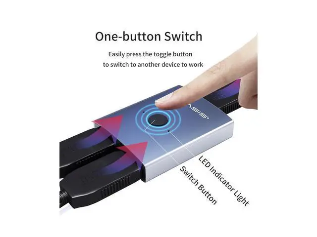 Alt view image 2 of 7 - HDMI Switch Bi-Direction HDMI Splitter 2.0 HDMI 4K@30Hz Switcher 1x2/2x1 Adapter 2 in 1 out Converter for PS4/3 TV Box eokCXOY