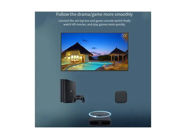 Alt view image 7 of 7 - HDMI Switch Bi-Direction HDMI Splitter 2.0 HDMI 4K@30Hz Switcher 1x2/2x1 Adapter 2 in 1 out Converter for PS4/3 TV Box eokCXOY