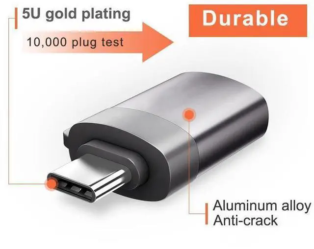 Alt view image 3 of 7 - USB Type C Adapter[3-Pack], USB C Male to USB A Female Adapter,Support OTG Function,USB 3.1 Compatible with MacBook/Pro, ChromeBook Pixel, Nexus 5X/6P and More, Black eokCXOY