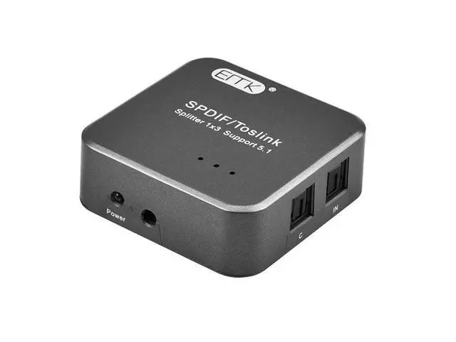 Alt view image 7 of 7 - 1x3 S/PDIF Toslink Digital Optical Audio Splitter[1x3 S/PDIF Toslink Splitter]with Optical Audio Cable for Home Theater, Sound bar, TV, PS4,Blu-ray,Xbox (1X3 S/PDIF Toslink Splitter) eokCXOY