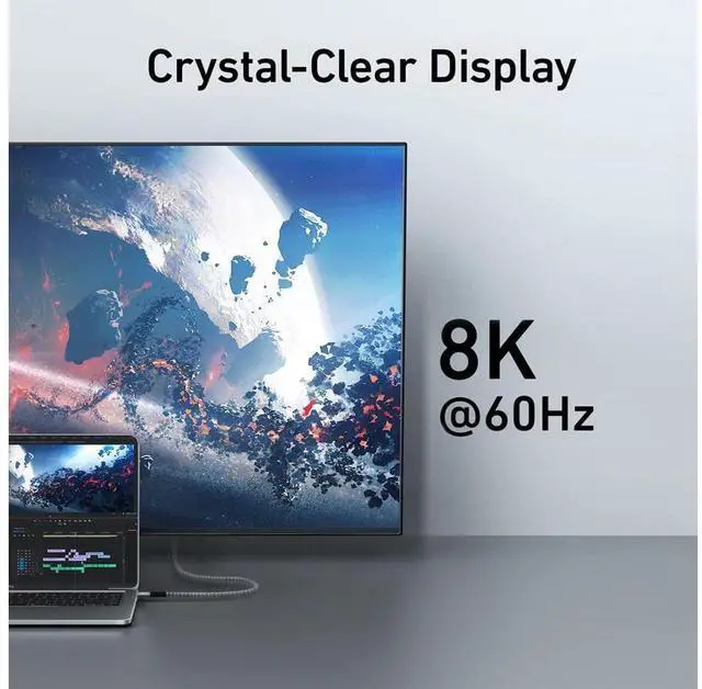 Alt view image 3 of 7 - 240W USB4 Cable, 1.64FT/0.5M 40Gbps Data Transmission, 240W (48V 5A) PD Super Fast Charge Braided USB C Cord, 8K@60Hz HD Extension USB C to Type-C Cable for Thunderbolt 4, for Laptop, Hub, Docking