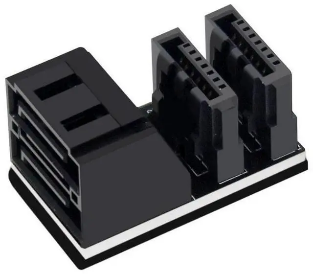 Main image of Dual 90 Degree Steering Adapter SATA 7Pin Female to 7Pin Male 90 Degree Angled Adapter Motherboard SATA Connector for Desktops SSD HDD eokCXOY