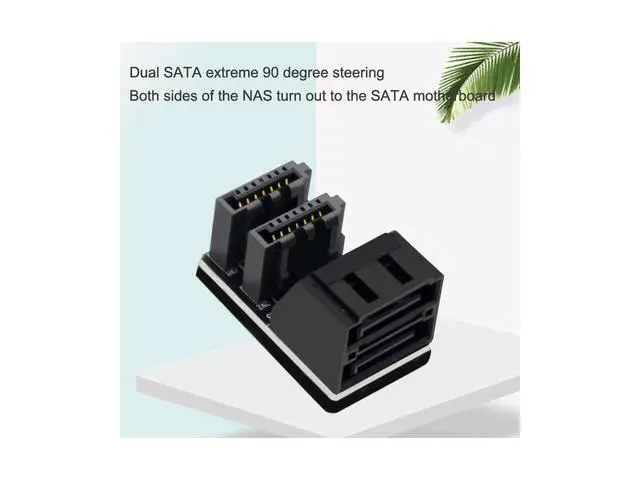 Alt view image 5 of 6 - Dual 90 Degree Steering Adapter SATA 7Pin Female to 7Pin Male 90 Degree Angled Adapter Motherboard SATA Connector for Desktops SSD HDD eokCXOY